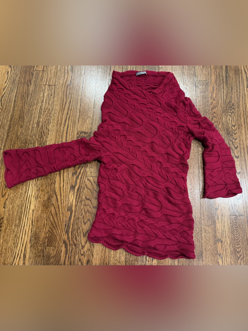 Alexander McQueen Burgundy Textured Sweater Size Small